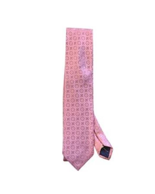 Floral Woven Silk Tie di Eton of Sweden in Pink da Uomo