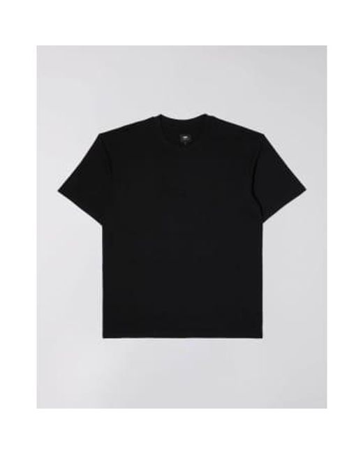 Camiseta bordado katakana Edwin de hombre de color Black
