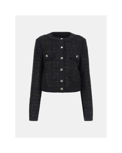Guess Clarissa Tweed Jacket in Black Lyst