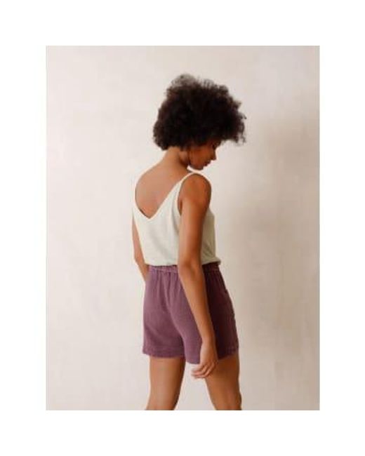 Indiandcold Amethyst Jaquard Rustico Shorts di Indi & Cold in Purple