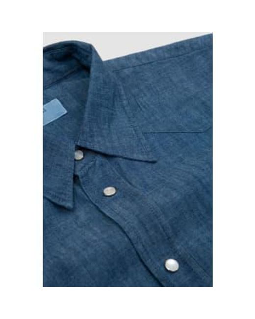 Universal Works Blue Western Garage Shirt Chambray S for men