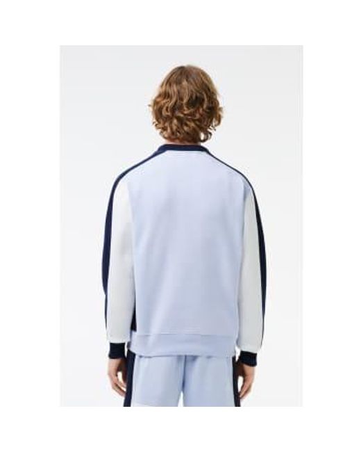 Mens Brushed Fleece Colourblock Jogger Sweatshirt 1 di Lacoste in Blue da Uomo