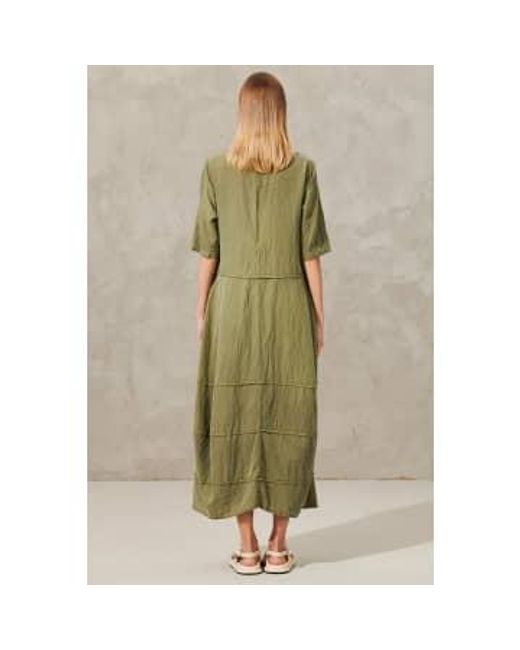 Transit Green Long V-neck Short Sleeve Dress 1 / 04