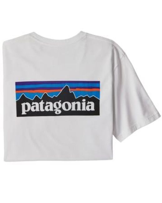 Camiseta P-6 Logo Responsibili Uomo White Patagonia de hombre