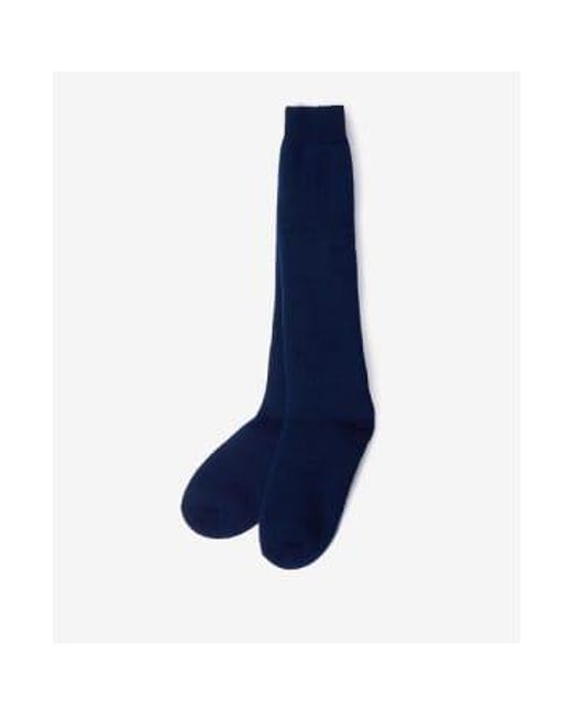 Barbour Blue Navy Wellington Knee Socks M for men