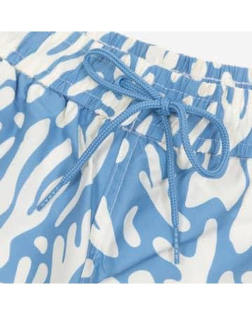 Colbert reef pattern swim shorts en bleu et blanc Farah pour homme en coloris Blue