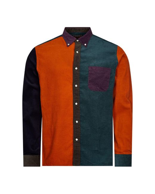 Beams Plus Cord Panel Shirt in Orange for Men | Lyst