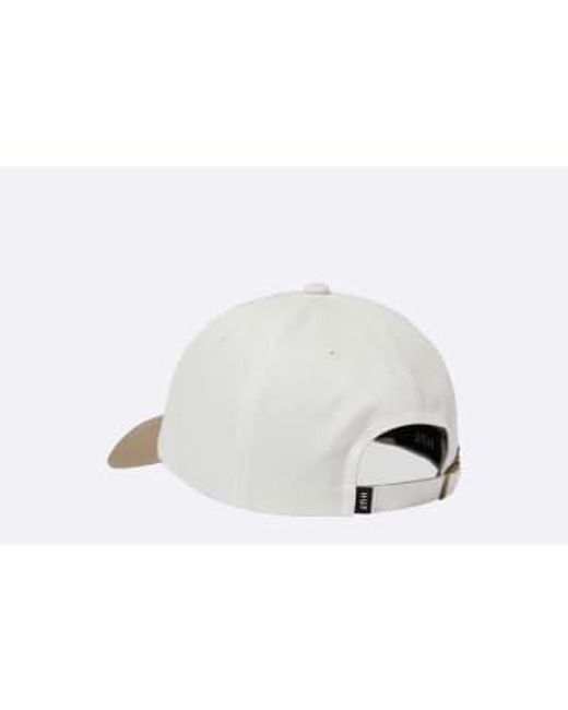 Huf White Long Shot Curved Visor 6 Panel Hat for men