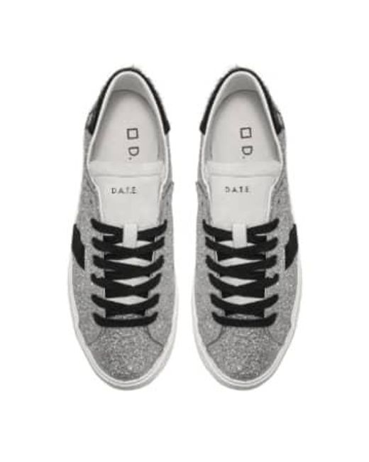 D.a.t.e Sneaker Gray Size 29-34 Leather Hill Low Glitter Leather