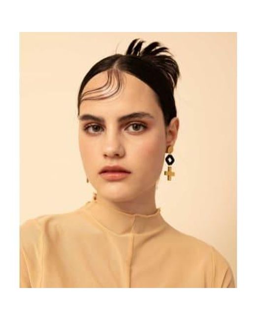 Orelia Yellow Charm Earrings Méthacrylate