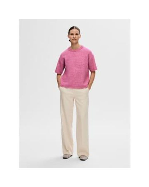 SELECTED Pink Weitbein -formale Hose