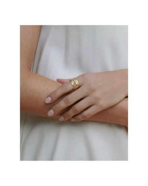 Anna Beck Classic Woven Band Ring in White | Lyst