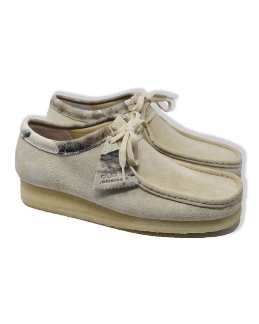 Clarks Wallabee Suede Shoes Off White Interest for Men | Lyst