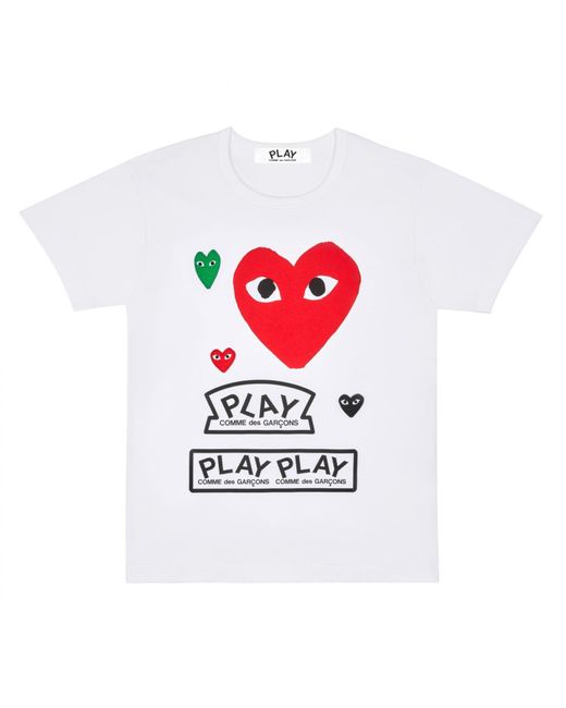 Camiseta Play Logo con corazón rojo COMME DES GARÇONS PLAY de hombre de  color Blanco | Lyst