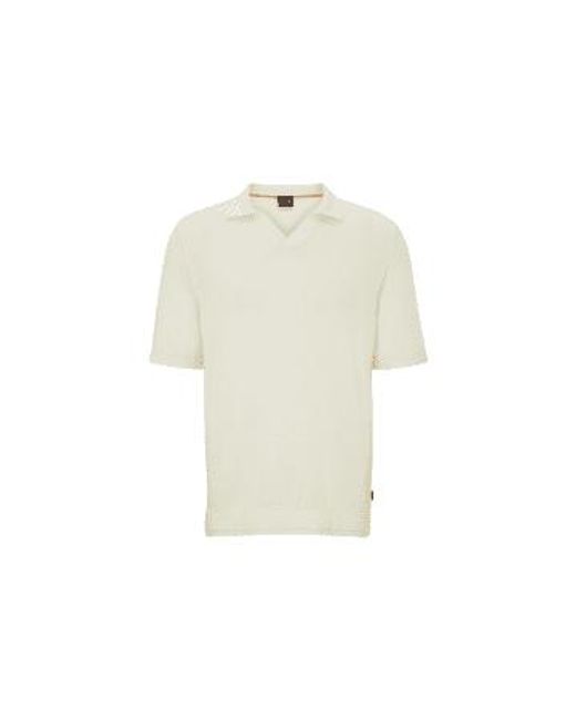 Boss Anrepolo strick -polo -hemd in White für Herren