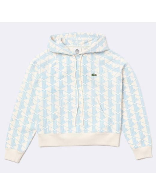 Lacoste Live Wmns Monogram Cropped Hoodie | Lyst UK