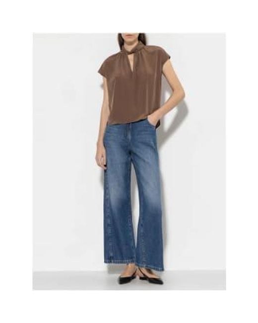 Jeans A Jambe Large Bleu Luisa Cerano en coloris Bleu Lyst