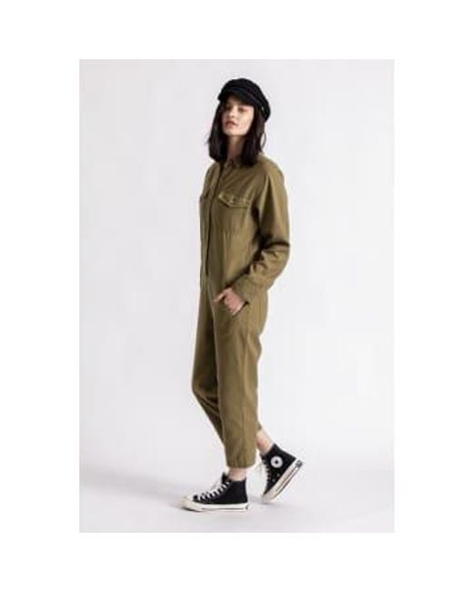 Washed Melbourne Crop Coverall di Brixton in Green
