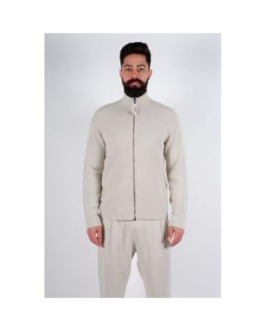 Transit Gray Zip Up Textured Sweatshirt for men