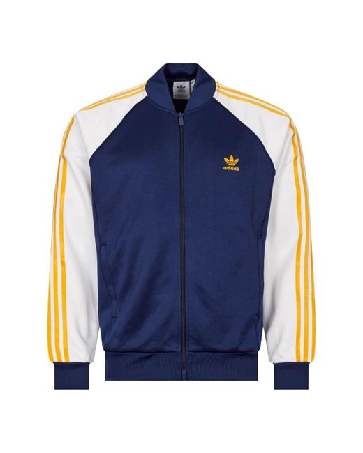 Vintage Adidas 3 Stripes Trefoil Logo T-Shirt Size Medium Yellow Navy Blue  Poly