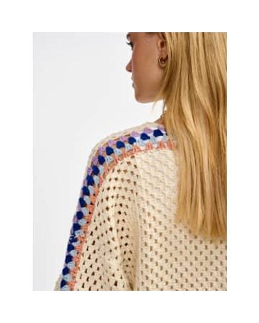 Mirgi Cotton Crochet Cardi di Bellerose in Blue