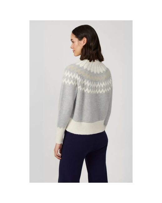 Great Plains Grey Multi Winter Pattern Knit Crew Neck Jumper in Gray | Lyst