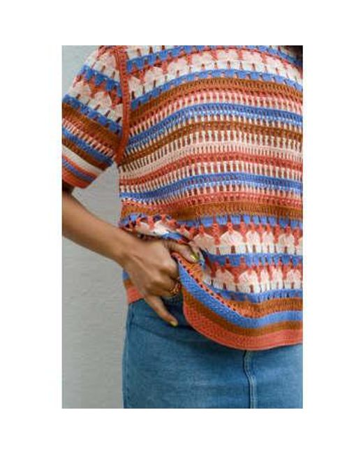 Suéter crochet multicolor azulejos Yerse