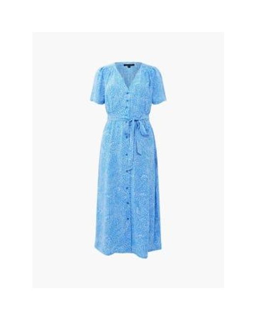 French Connection Blue Bernice Elitan Button Through Dress 10
