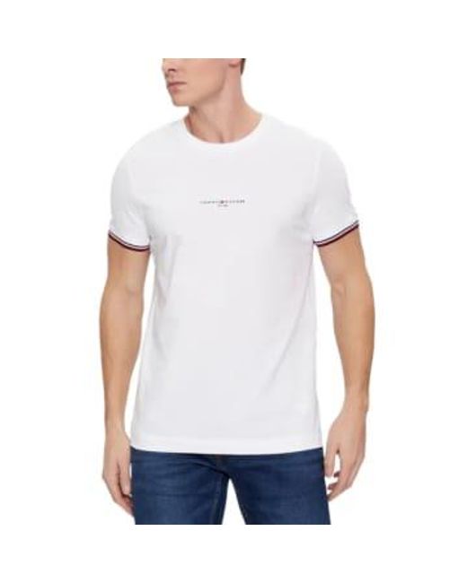 T-shirt l' MW0MW32584 YBR Tommy Hilfiger pour homme en coloris White