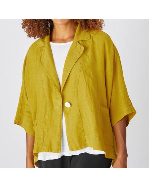 Sahara Yellow Organza Linen Jacket