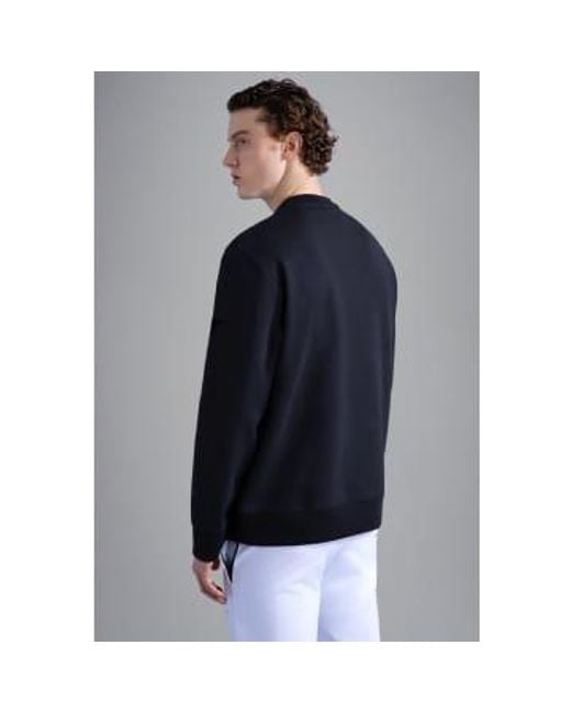 Paul & Shark Blue Cotton Sweatshirt With Maxi Print Medium for men