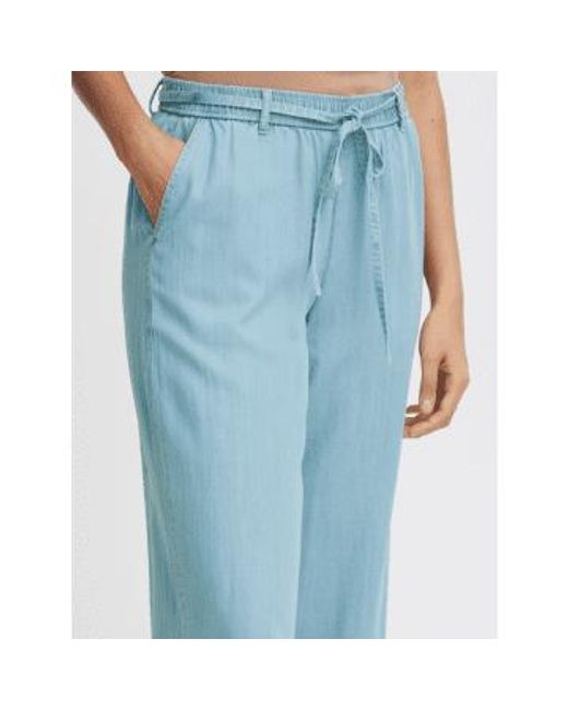 B.Young Blue Wide Denim Trousers
