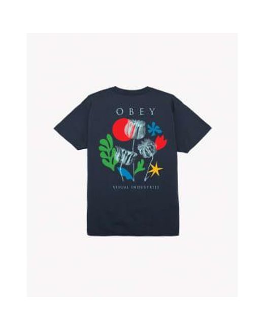 T Shirt Marine di Obey in Blue da Uomo