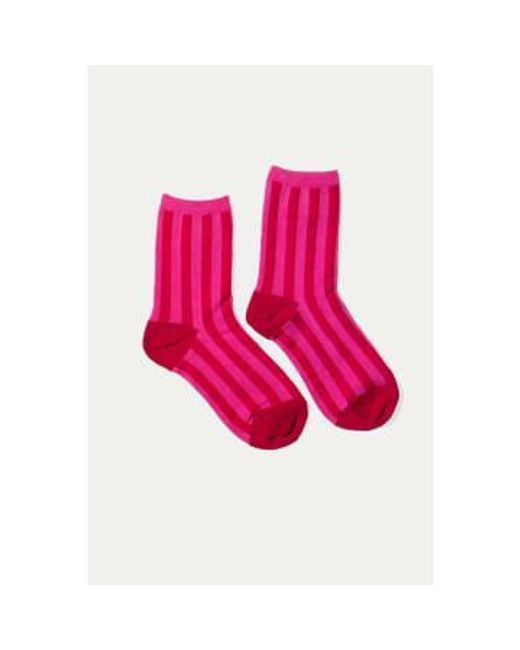 Flamingo Manchester Crew Socks di Hansel From Basel in Pink