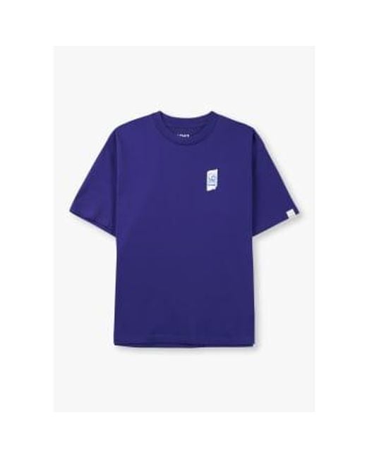 Camiseta logotipo pequeño hombre 9zero1 en azul Replay de hombre de color Blue
