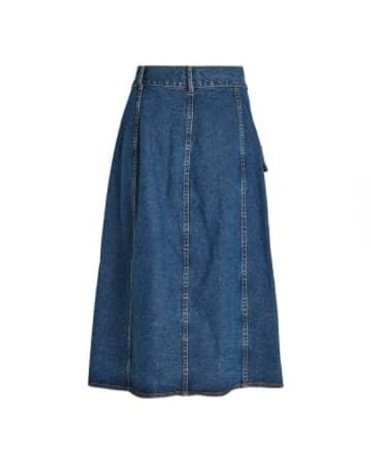 Vila Blue High-waist Wrap Skirt