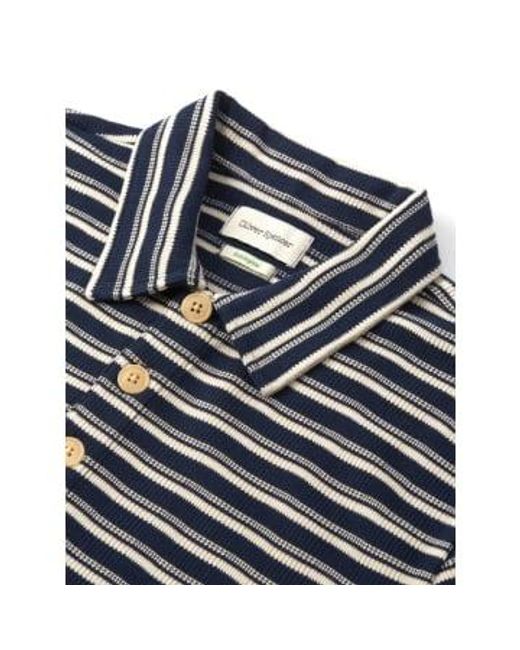 Oliver Spencer Blue Tabley Polo Shirt Braemar Navy Xl for men