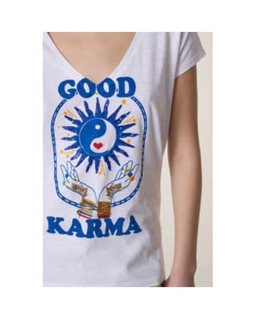Karma tonton t shirt off Leon & Harper de color Blue