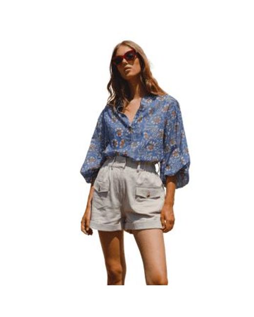 Indi & Cold Blue Rustic Linen Shorts