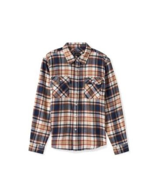 Bowery Flannel Shirt Washed Navy Barn rouge Blanc Brixton pour homme en coloris Blue