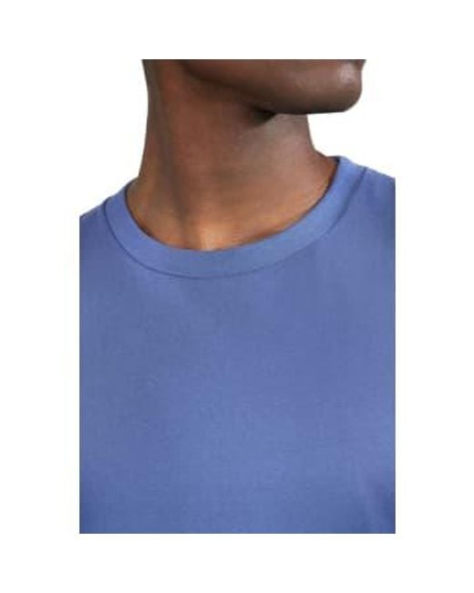 Blue Crew Neck Regular T Shirt di Bread & Boxers da Uomo