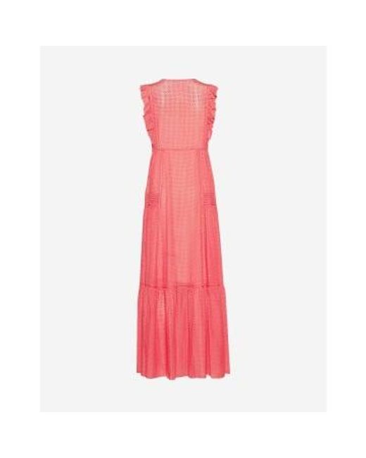 Dacrina détail volant texturé robe maxi col: pink, taille: 1 Boss en coloris Red