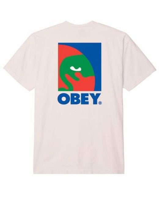 Obey Pink Circular Icon T-shirt Sago Medium for men