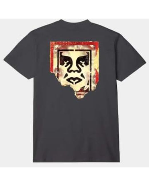 Ripped Icon T Shirt 1 di Obey in Black da Uomo