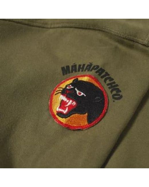 Maharishi Green Vintage Panther Patch Crew Sweat for men