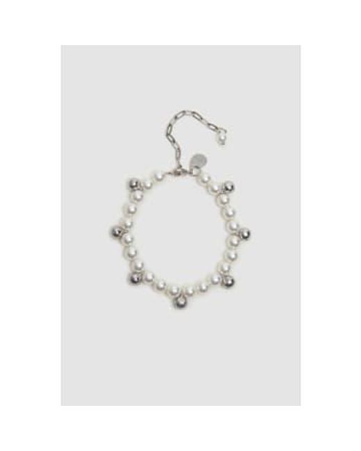Bell Charm et Pearl Bracelet Simone Rocha en coloris White