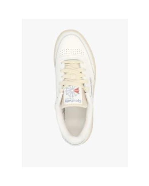 Womens Club C 85 Leather Tennis Trainers In Chalkpaper Vintage Blue di Reebok in White