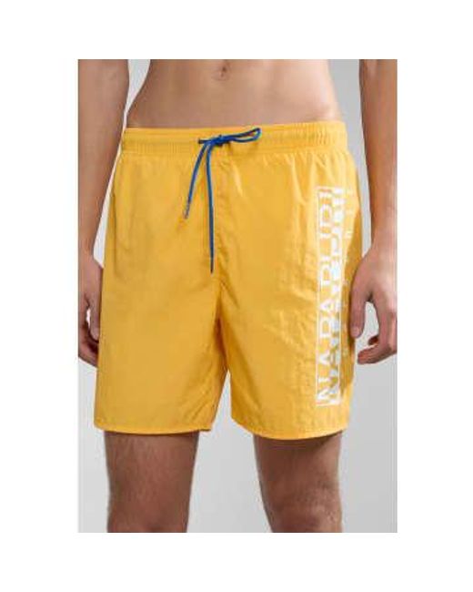 Napapijri Yellow S Box Swimshorts Medium for men