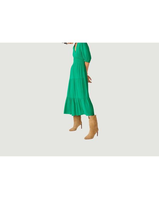 Ba&sh Synthetic Norma Short Sleeve Midi Dress in Green | Lyst UK