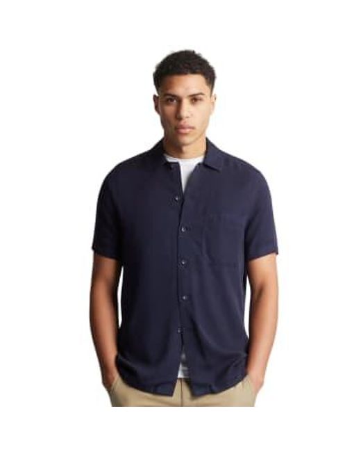 Remus Uomo Blue Paolo Tapered Short Sleeve Shirt Navy 16 for men